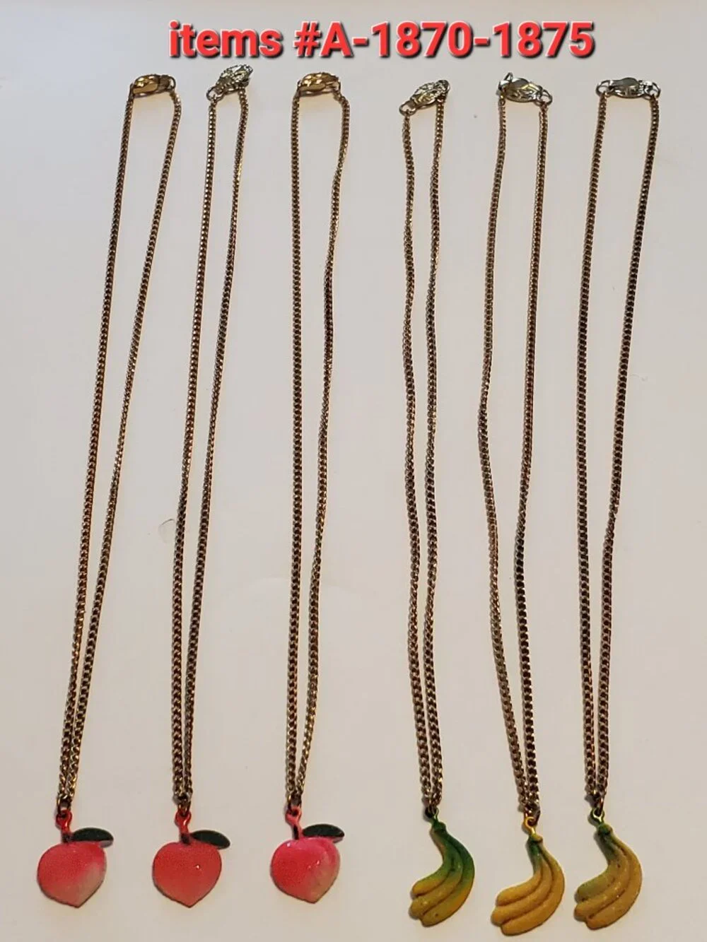 6 Necklaces, items # A 1870-1875, . wt. 19 grams. - Picture 1 of 11